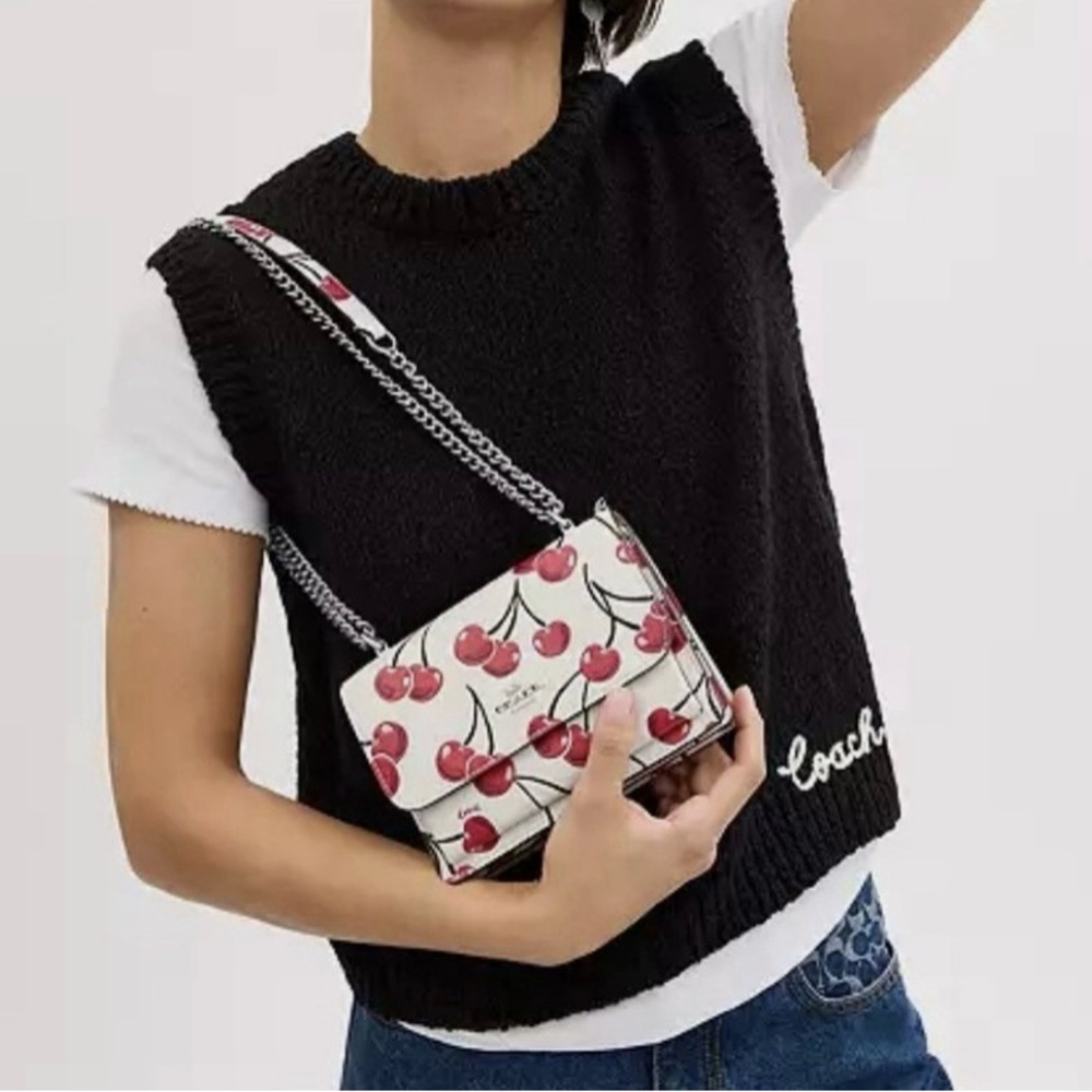 ON HOLD Coach Cherry Print White Crossbody Bag - Picture 9 of 10
